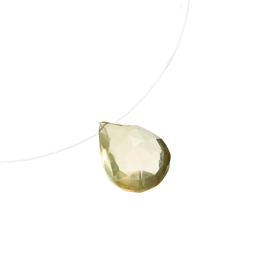 Lemon Quartz Floating Necklace