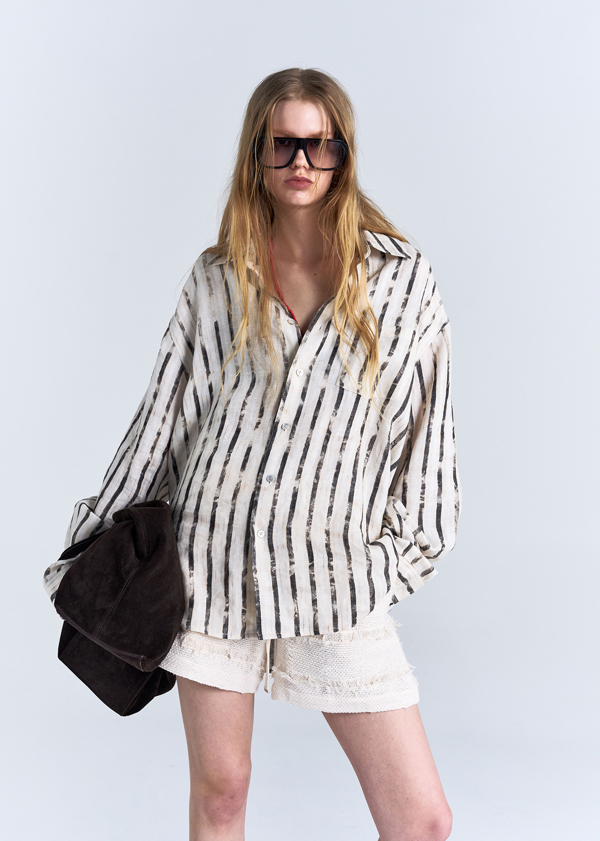 【NOICE】 CASA LINEN STRIPED SHIRT /追跡付 M CASA LINEN STRIPED SHIRT - STRIPE - NOICE
