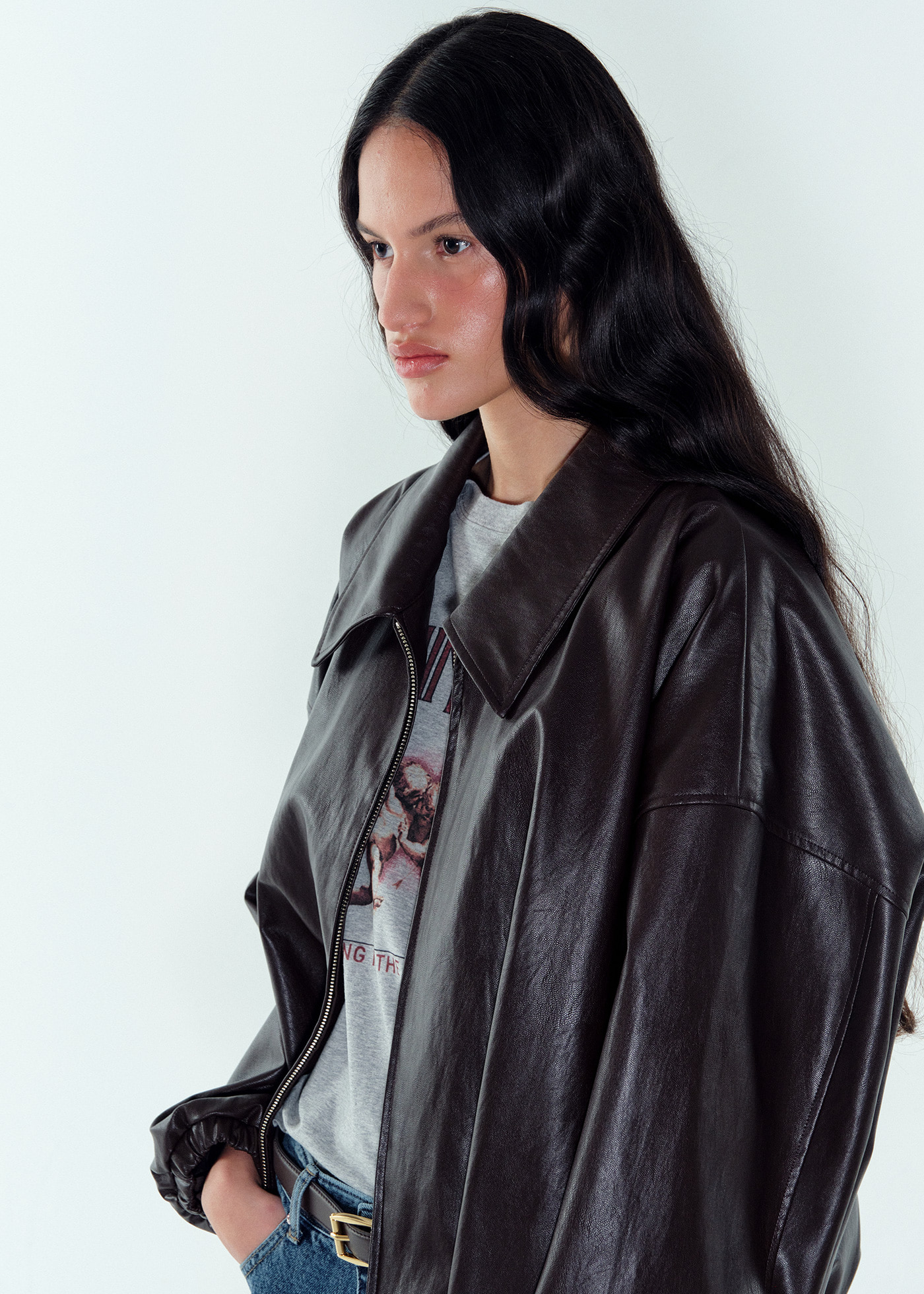 ウォンビン着 NOICE PURE COLLAR LEATHER JACKET Outerwear - NOICE