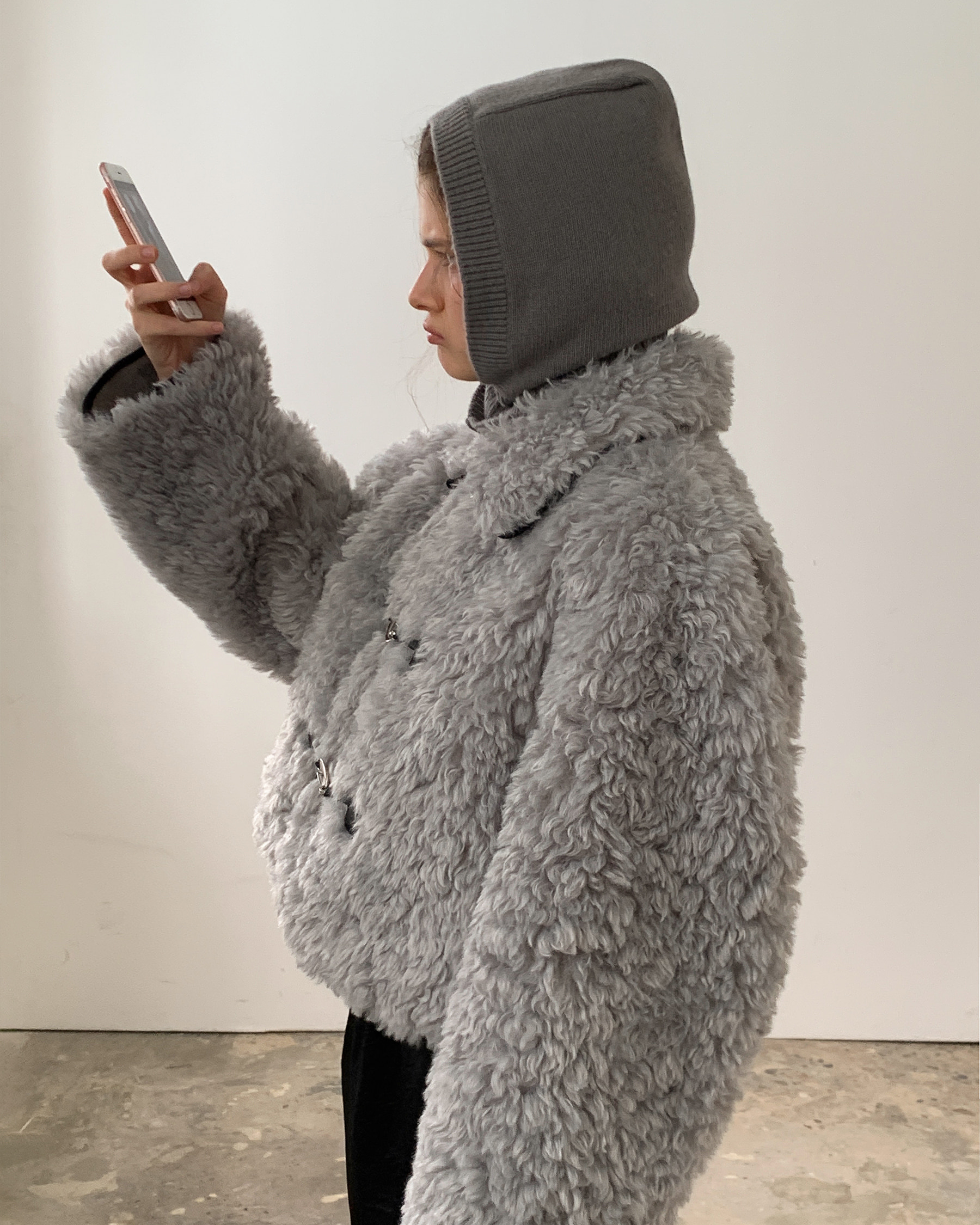Bébé Fur Shearing Jacket [GREY] - noirnine