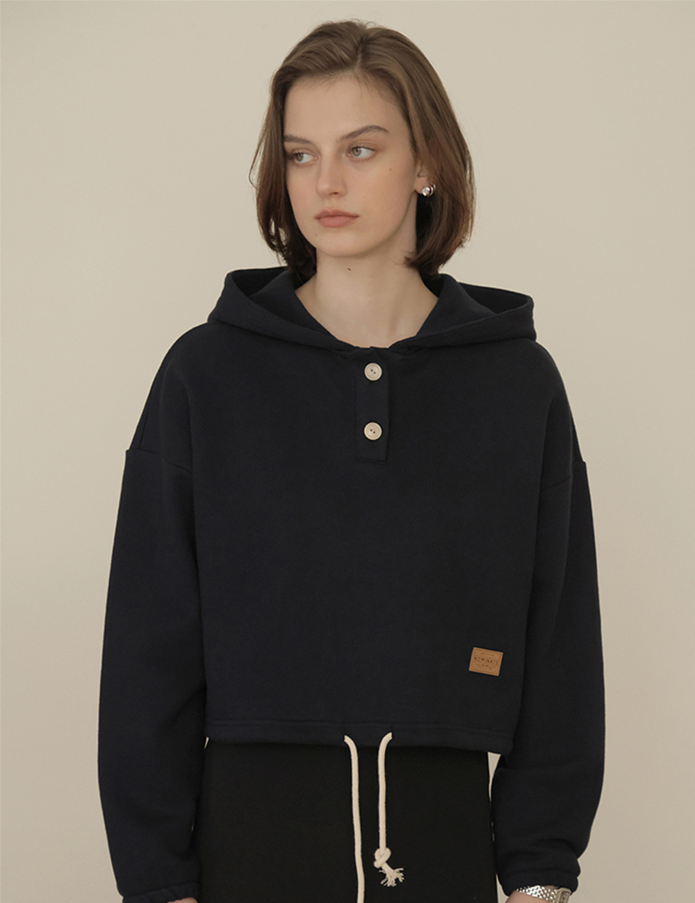 NY Cropped Hoodie (Navy)