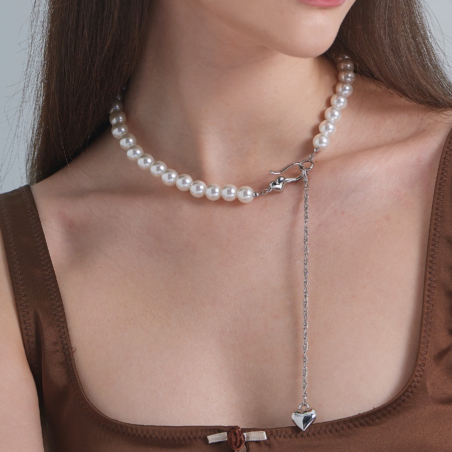 ★NOONOO FINGERS★ flower pearl necklace FLOWER PEARL NEACKLACE - NOONOO FINGERS