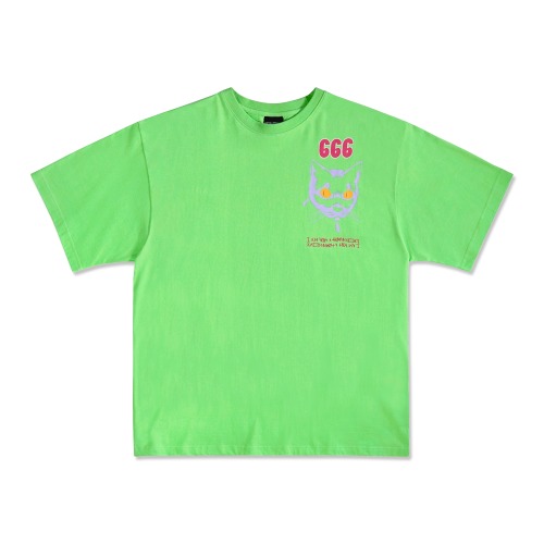 666 Cat Short Sleeve T-Shirt - GREEN