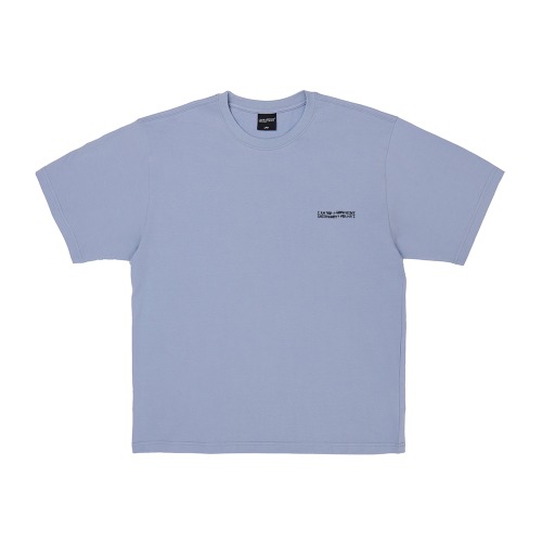 Embroidery Front Short Sleeve T-Shirt - SKY BLUE
