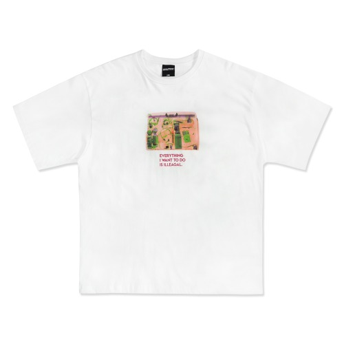 Stacked Baggage Short Sleeve T-Shirt - WHITE