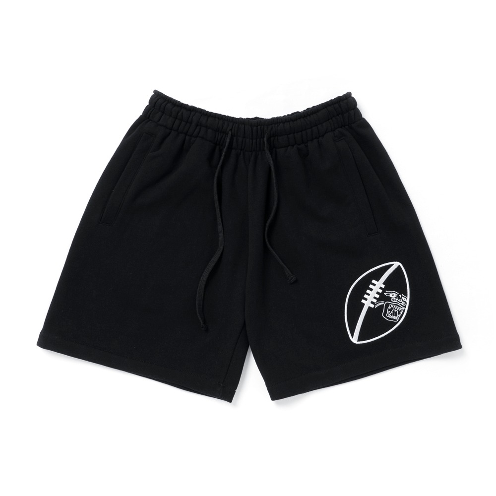 RUGBY 1/2 SWEAT SHORTS - BLACK