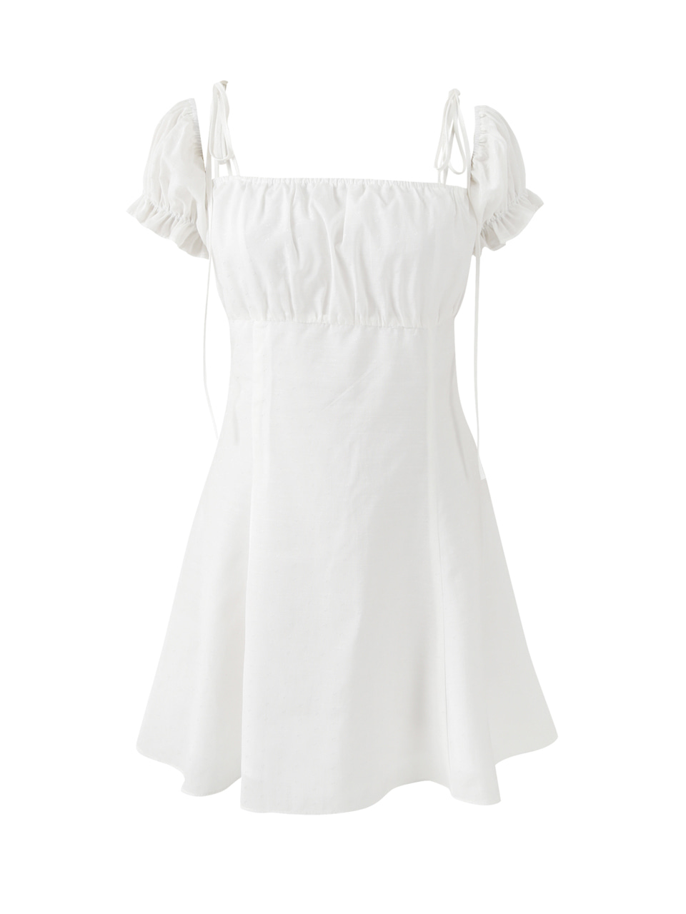 Puff mini dress (white)
