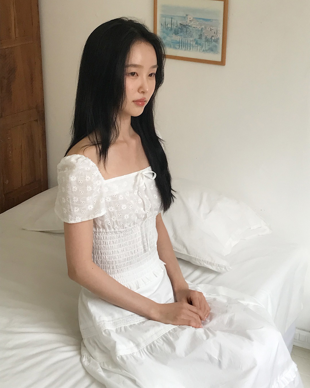 knee length dresses for ladies Petunia Lace Gown in Rose Quartz main image 1