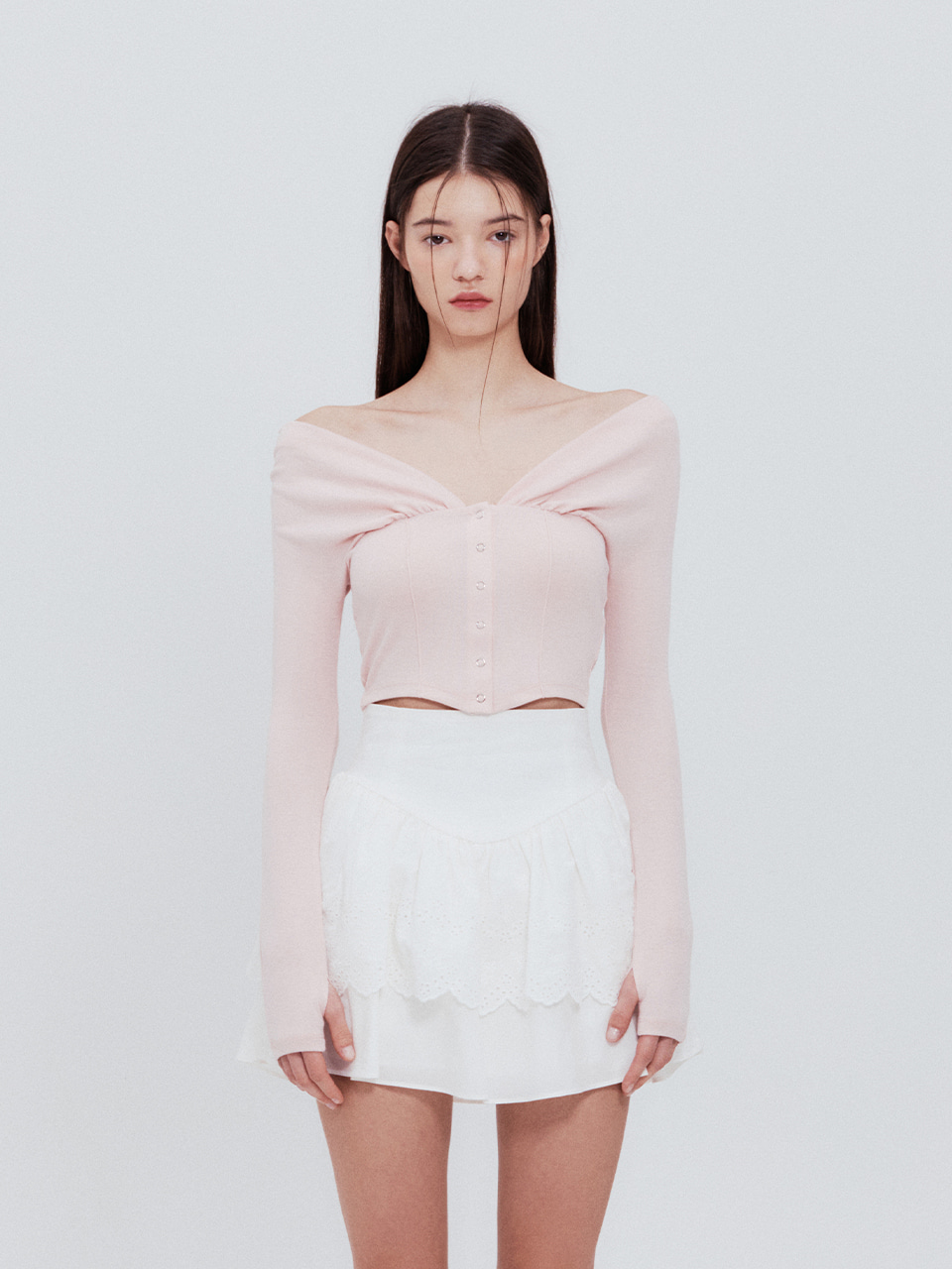 NOT YOUR ROSE ♡ Lin Cardigan Set （Pink） Cardigan - Not your rose
