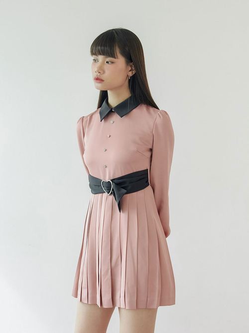 20SS Heart draped dress (pink)