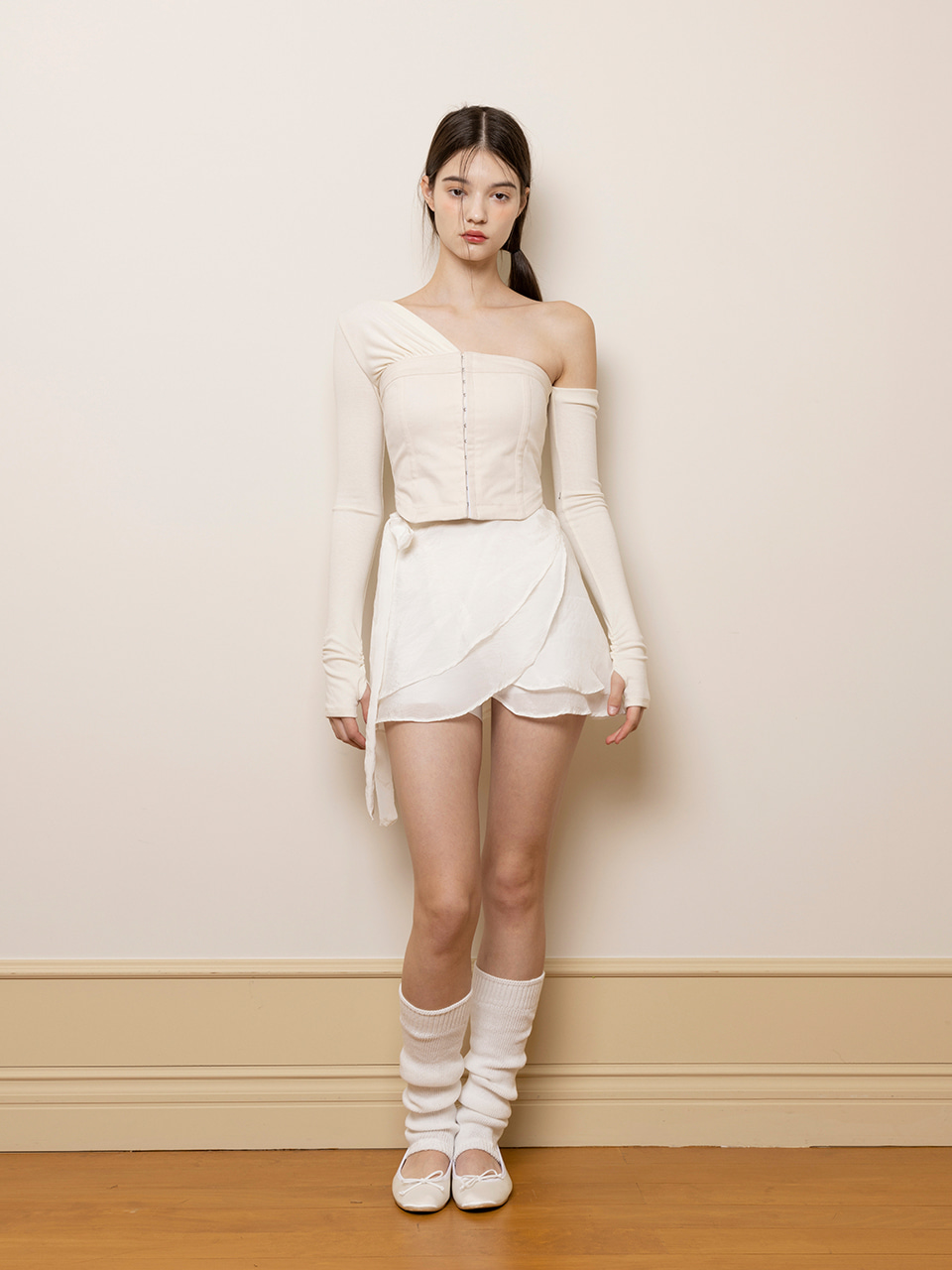 [10월 7일 예약배송] Kate wrap skirt (White)