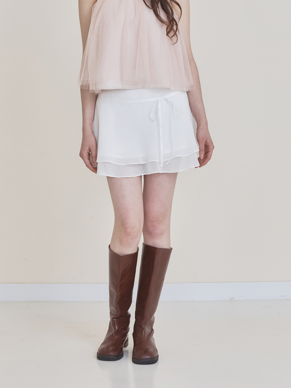 【在庫有】Not Your Rose Rei skirt White /M/ ノットユアローズ 6th Reorder][Sullyoon wears]Rei skirt (White) - Not your rose