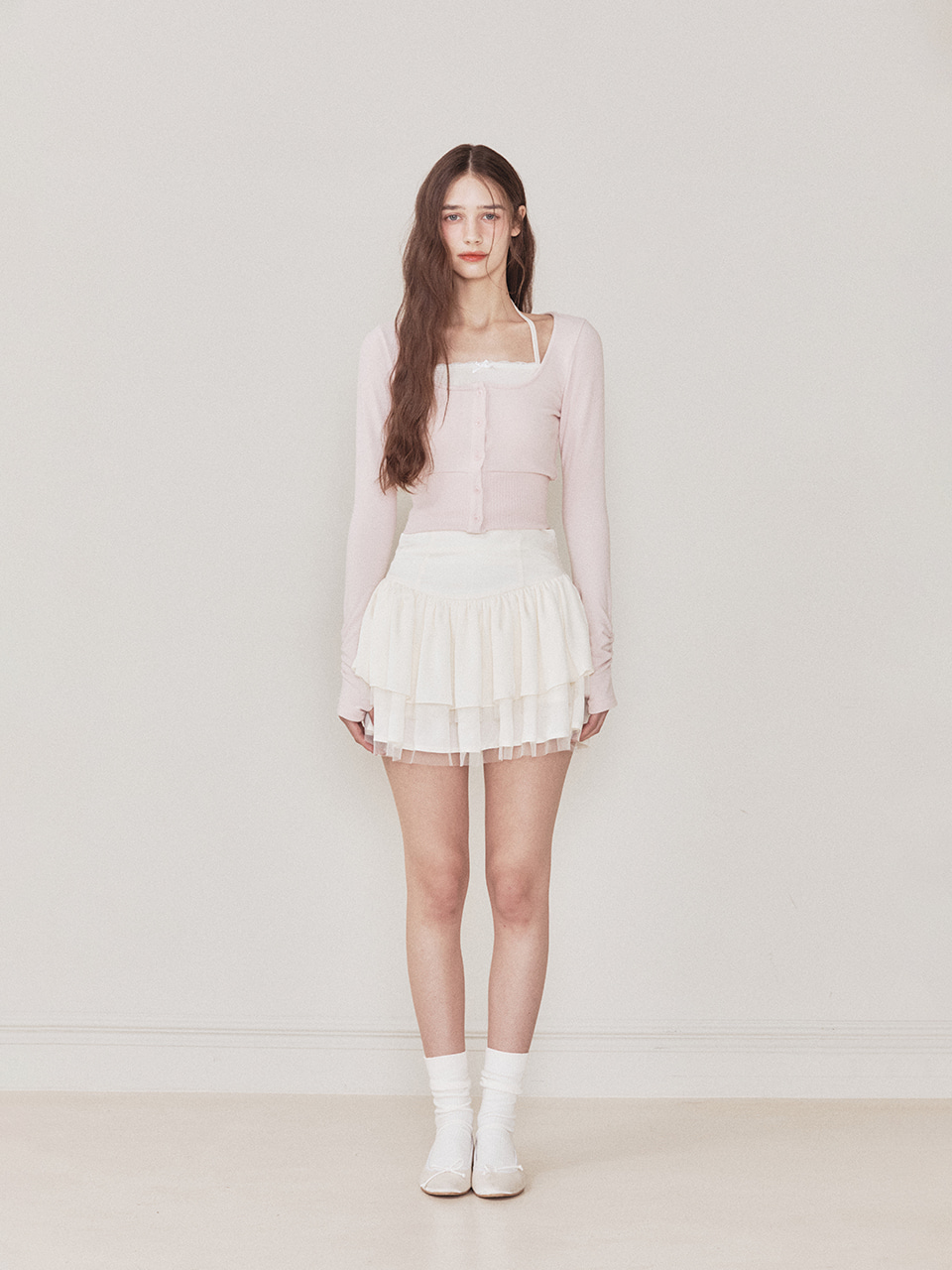 Luna cardigan set (Pink) - 낫 유어 로즈