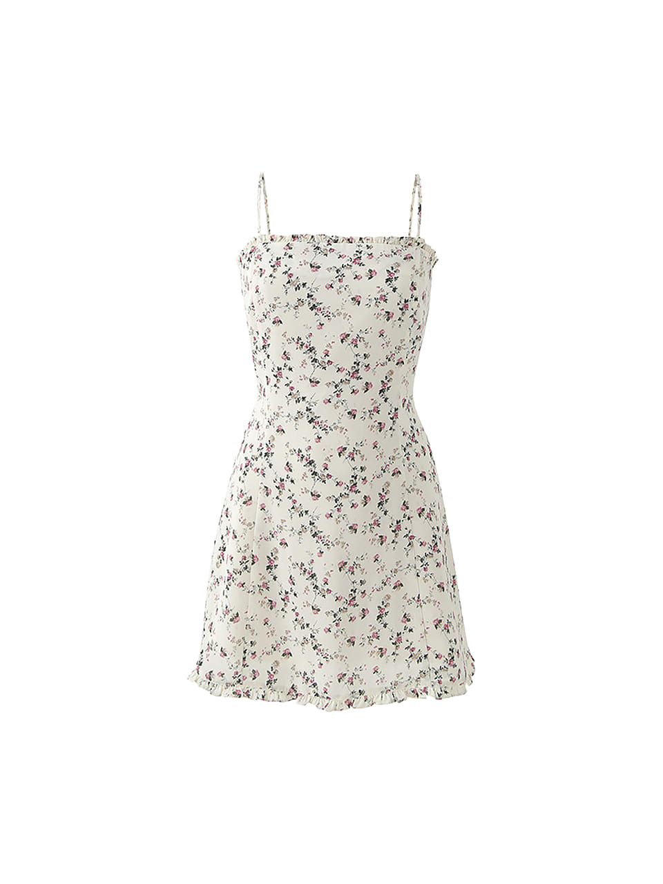 Suzi wears]Frill mini dress (Ivory) - Not your rose