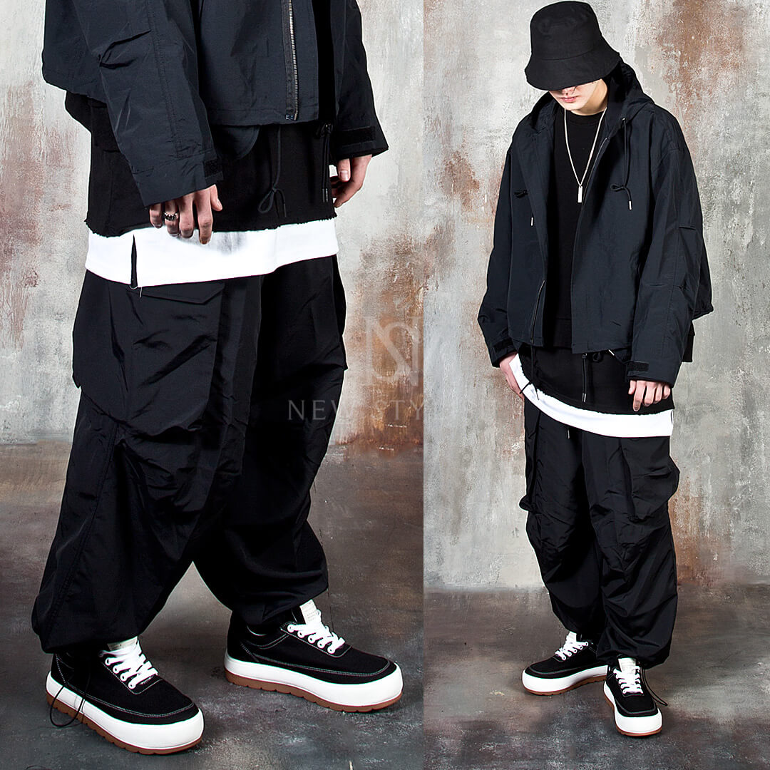 String balloon cargo banded pants