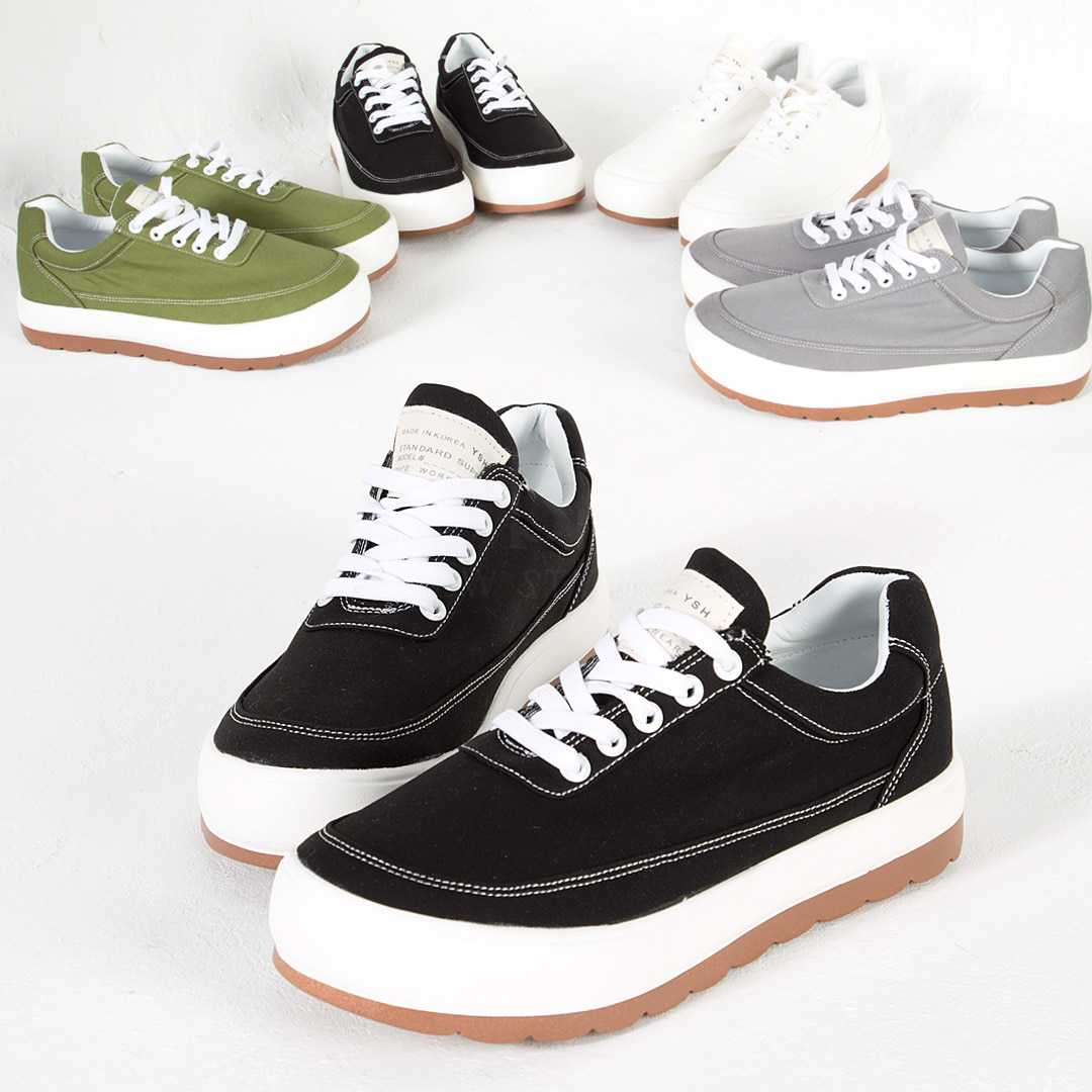 Contrast casual lace-up sneakers