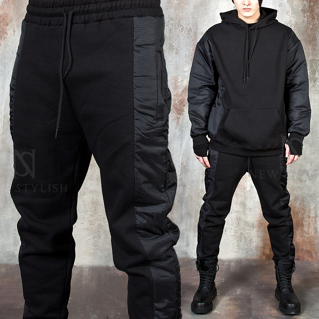 Padded contrast jogger pants