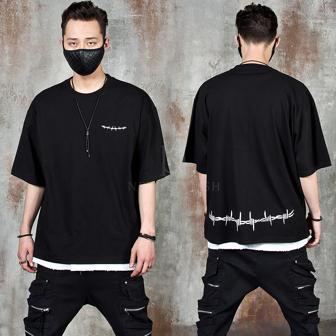 Contrast wire entanglement printed t-shirts
