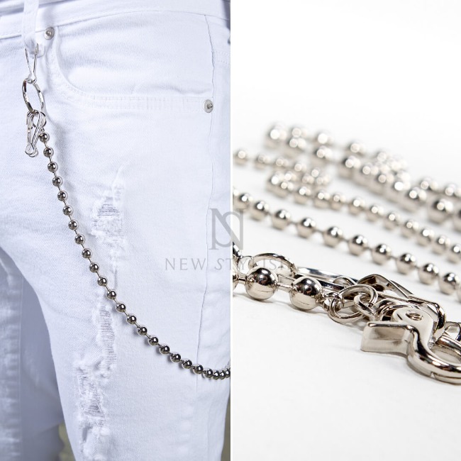 Metal beads wallet chain
