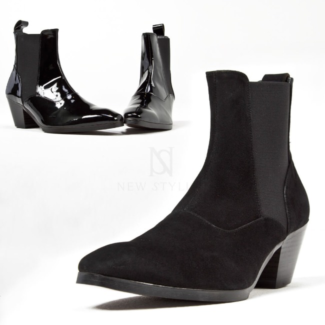 Sharp high heel chelsea boots