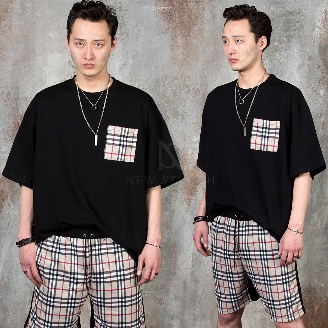 Checkered contrast t-shirts