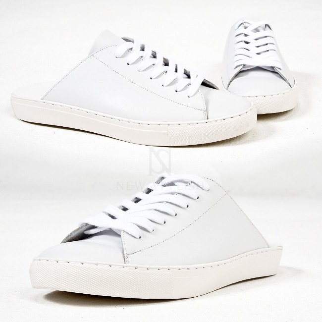Hand-made white slipper sneakers