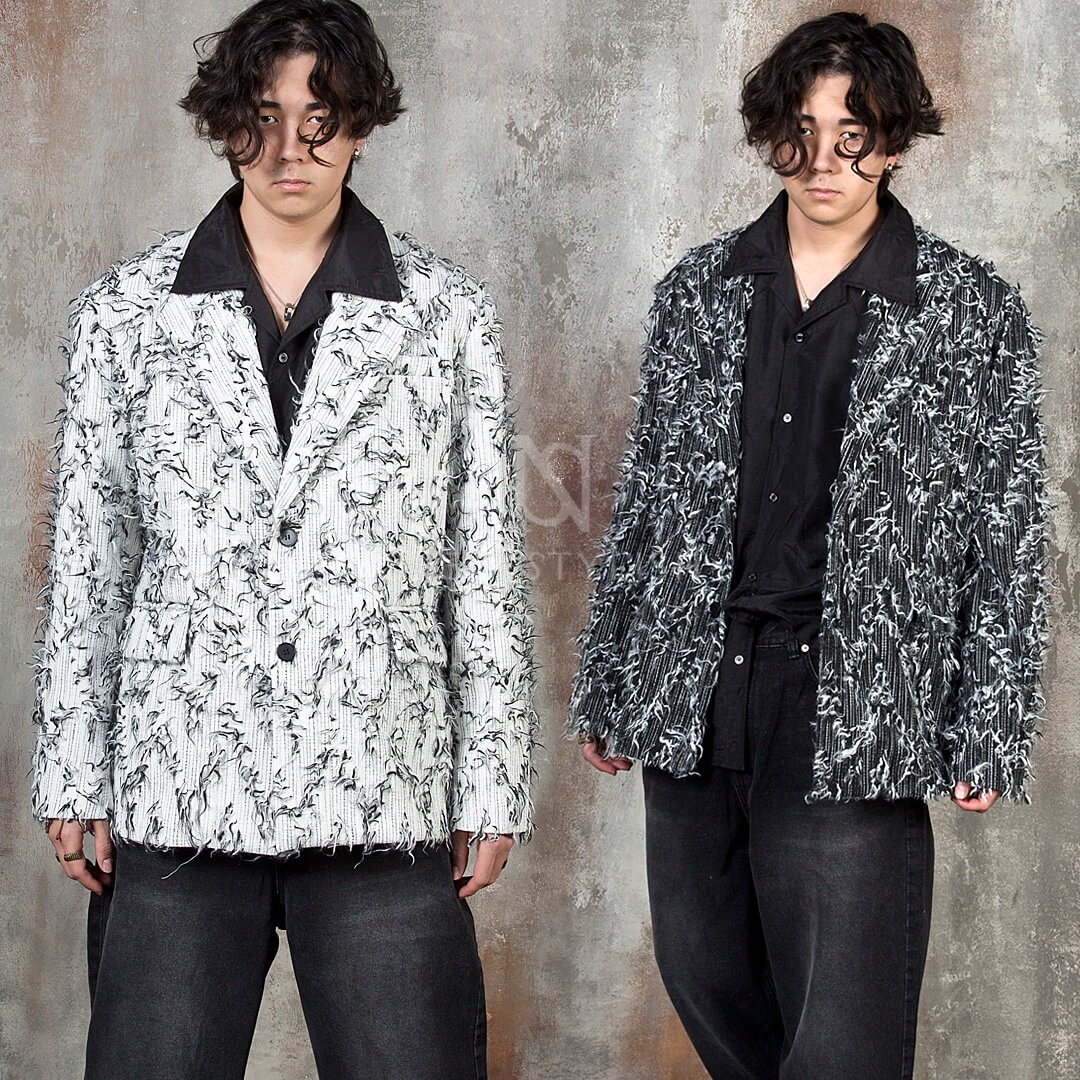 Threads fur oversized blazer jacket