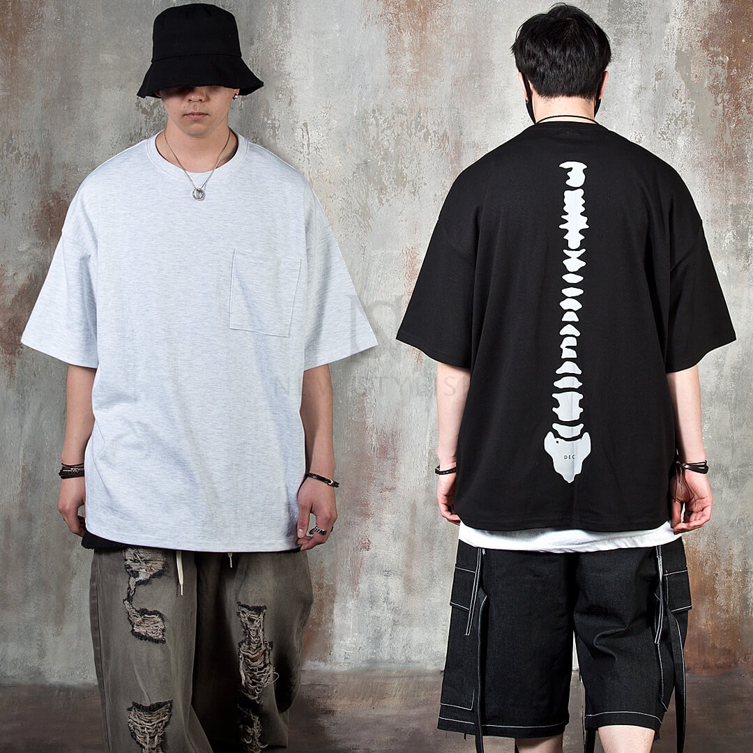 Skeleton Backbone Oversized Short Sleeve T-Shirt