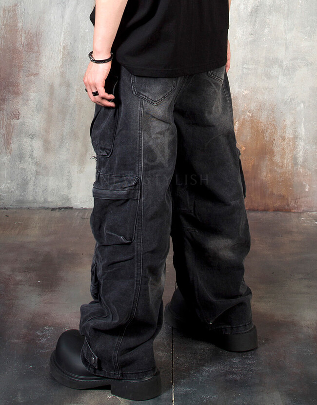 【MUCENT】 CARLET WIDE CARGO DENIM PANTS / 追跡付 MUSINSA | MUCENT Callet Wide Cargo Denim Pants (2 Colors)