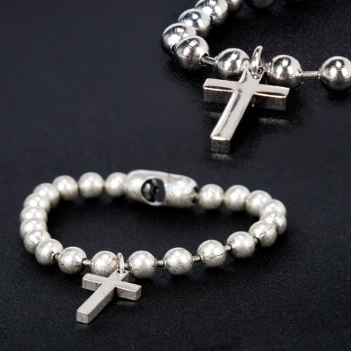 Cross charm ball chain bracelet
