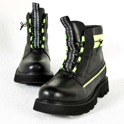Chunky outsole neon contrast boots