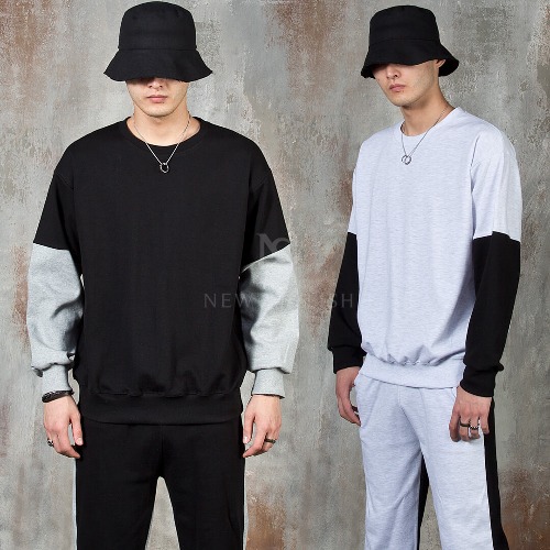 Contrast sleeve sweatshirts