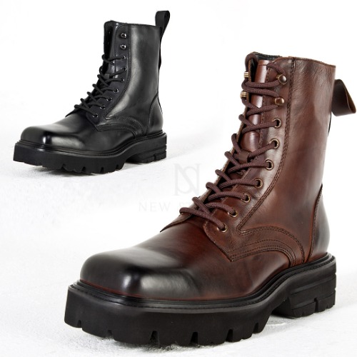 Chunky outsole squared-toe high-top boots