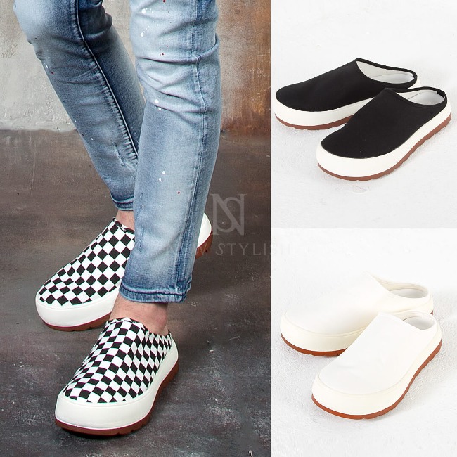 Chunky outsole backless slip-on