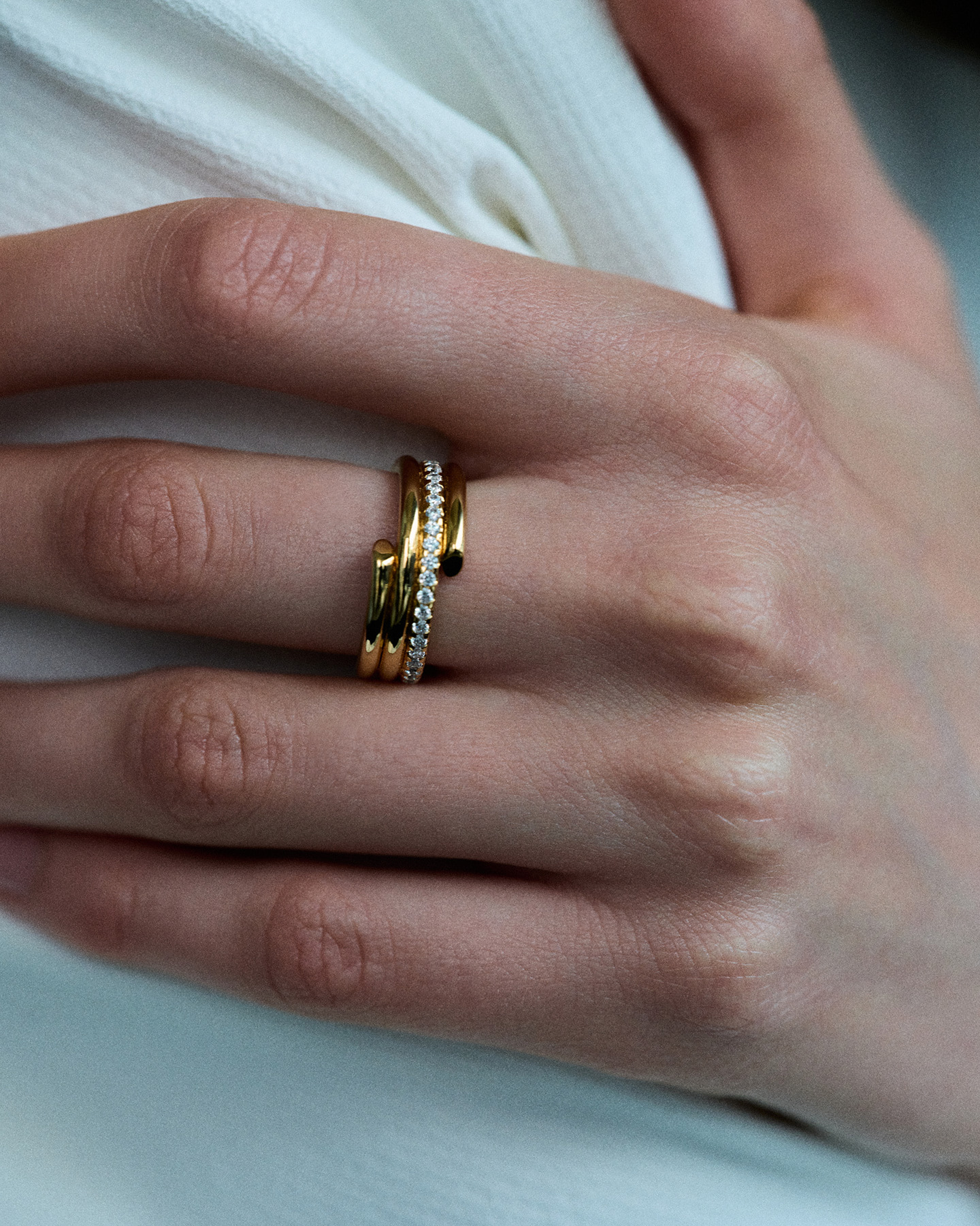【Numbering】#8407 Coil Spiral Pave Ring★韓国人気★追跡可能 Volume Coil Ring (3 turns) #8403 - Gold by Numbering – The