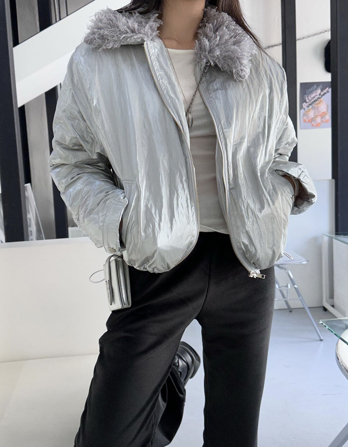 Silver bomber jacket