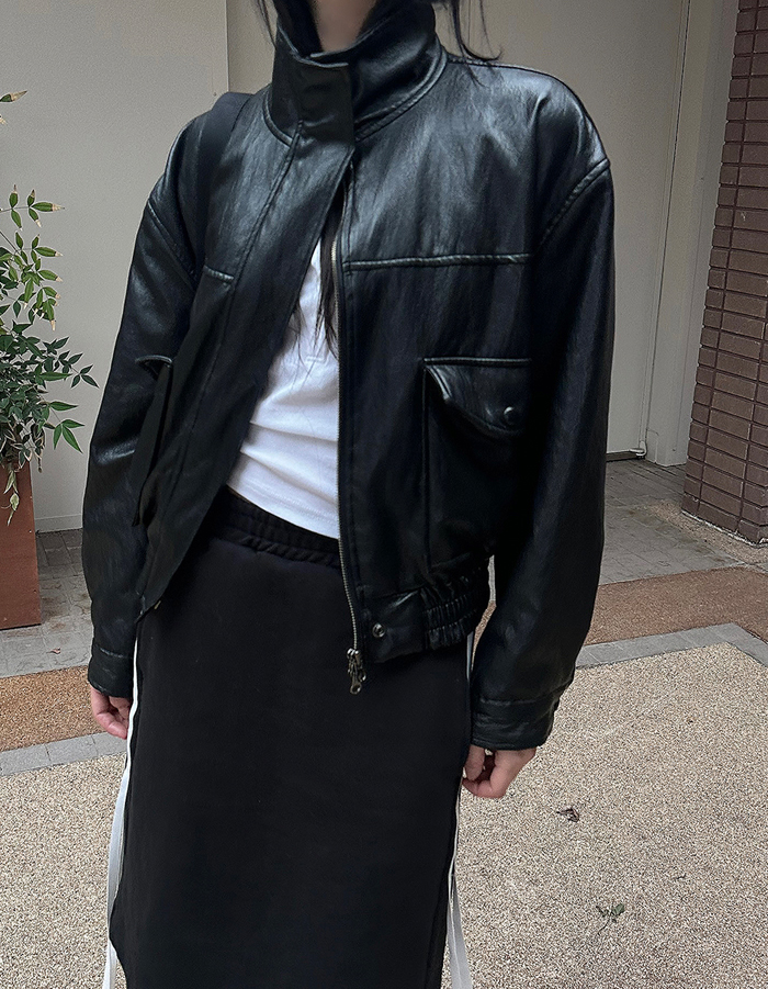 Vintage eco leather jacket