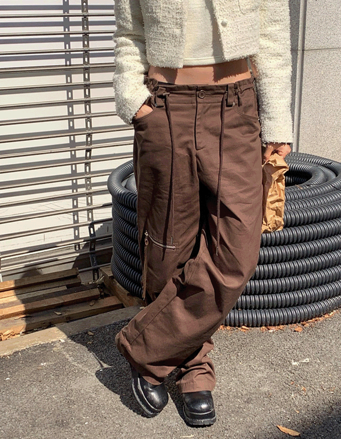 Unisex zipper cargo pants
