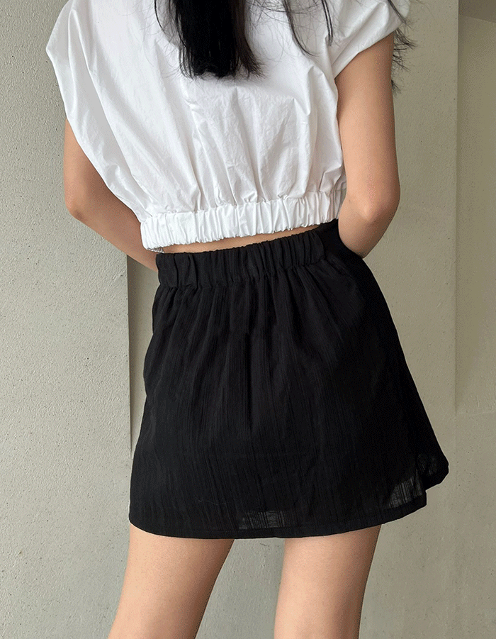 Cotton banding mini skirt