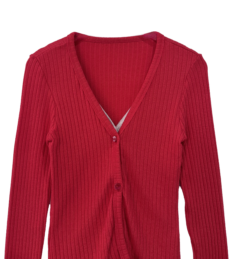 cardigan red color image-S1L25