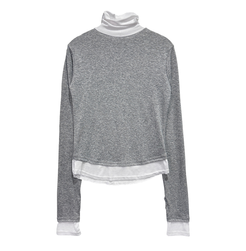 long sleeved tee grey color image-S1L24