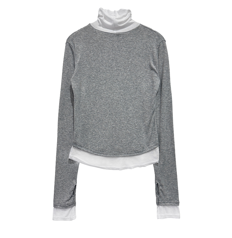 long sleeved tee grey color image-S1L25
