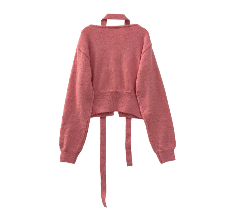 long sleeved tee coral color image-S1L27