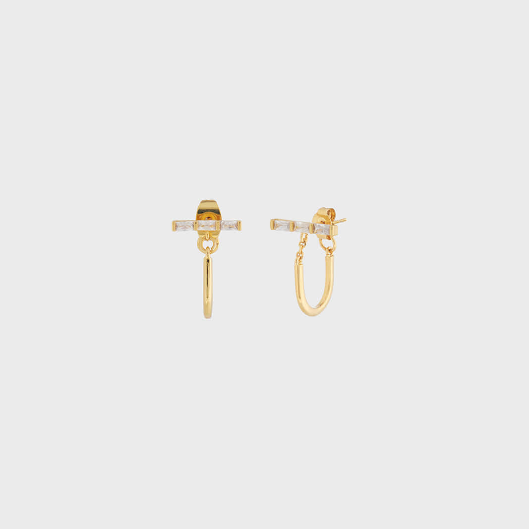 MINI BAR CONNECT EARRING IN GOLD