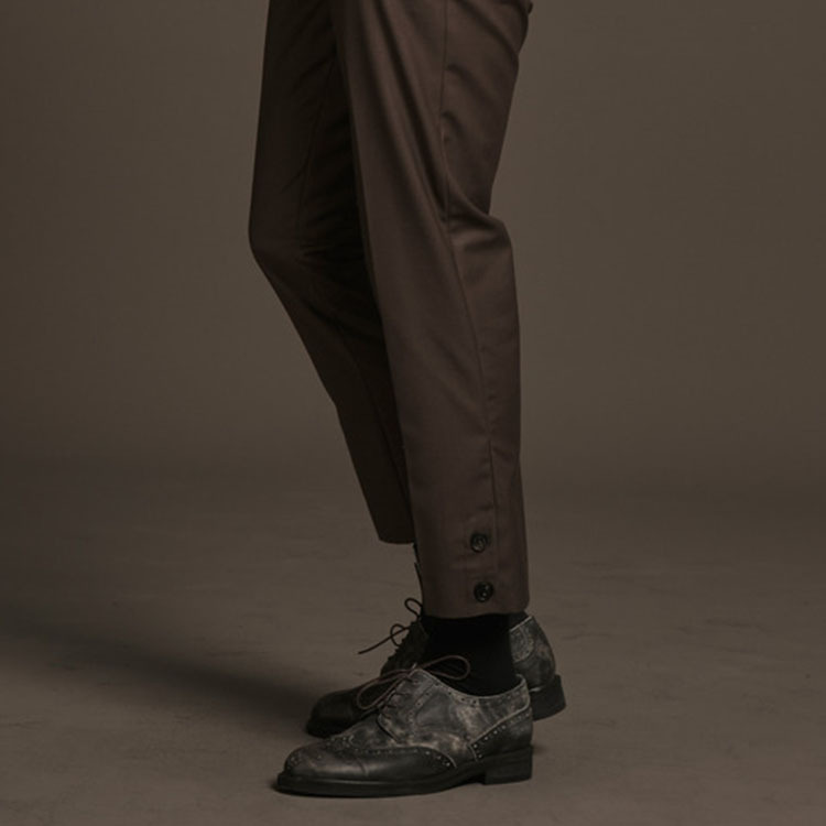 Placket Trousers - BROWN