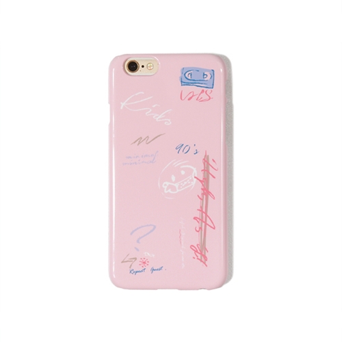 90s Doodle Iphone Snap Case - PINK