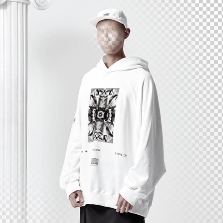 CHAOS OVERSIZE HOODIE - WHITE