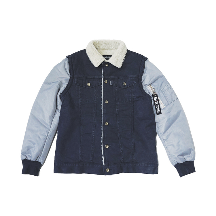 OVDS WASHED SHERPA JACKET (NAVY)