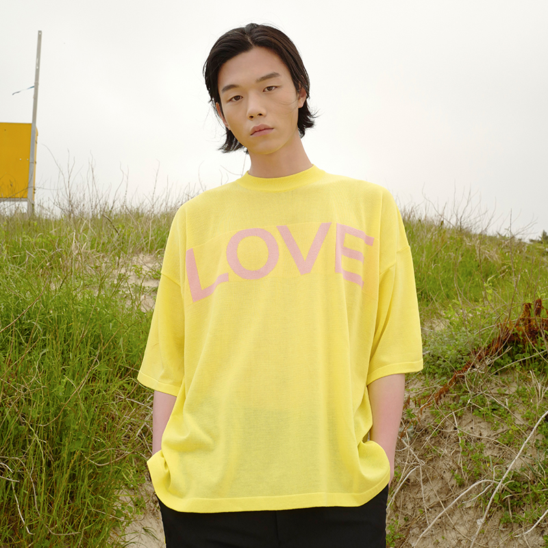 LOVE OVER FIT KNIT T YELLOW