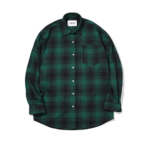 [UNISEX] LOOSE FIT CHECK SHIRT BEAM-GREEN